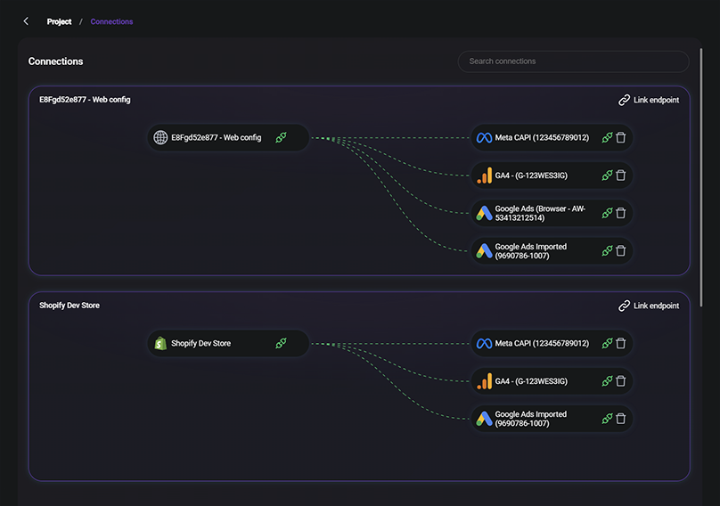 EGO Server-side tracking user interface